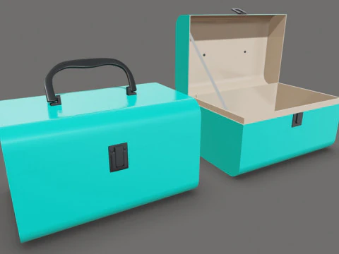 Children Cardboard Chest Suitcase 3D Model