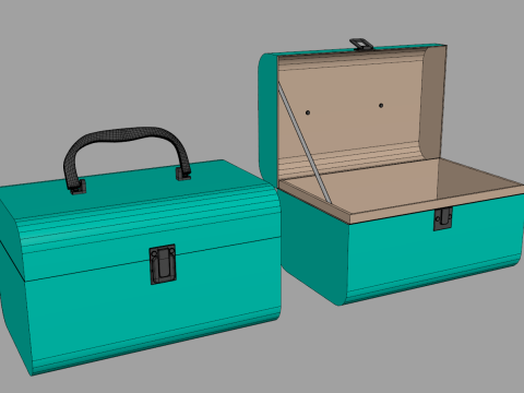 Children Cardboard Chest Suitcase 3D Model