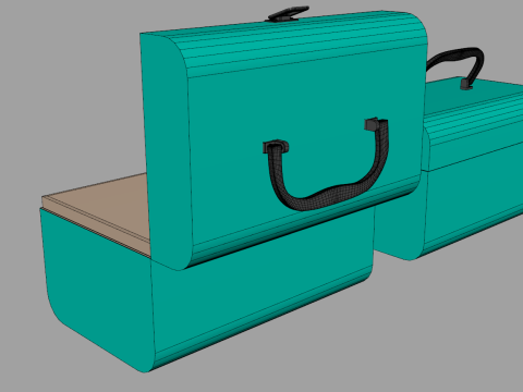 Children Cardboard Chest Suitcase 3D Model