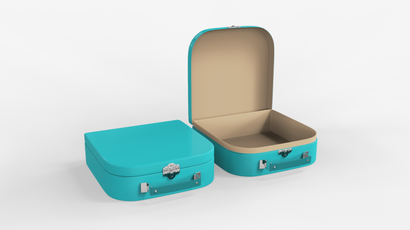 Children Cardboard Suitcase 3D Model .c4d .max .obj .3ds .fbx .stl .blend 