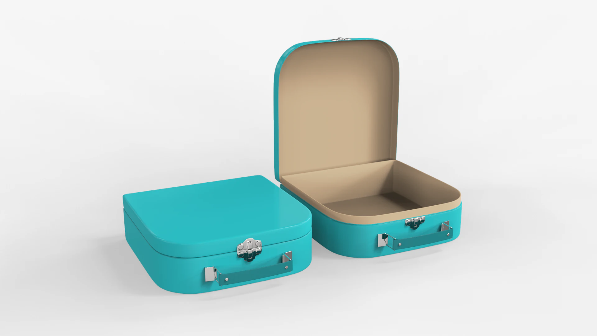 Children Cardboard Suitcase 3D Model .c4d .max .obj .3ds .fbx .stl .blend 