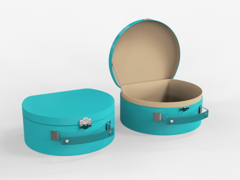 Children Round Cardboard Suitcase Modèle 3D