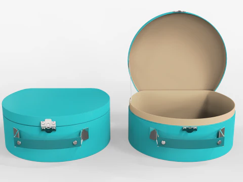 Children Round Cardboard Suitcase 3D Model