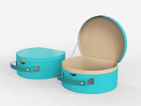 Children Round Cardboard Suitcase 3D 모델