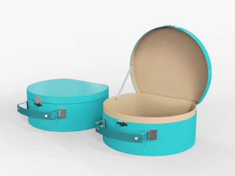Children Round Cardboard Suitcase 3D Model