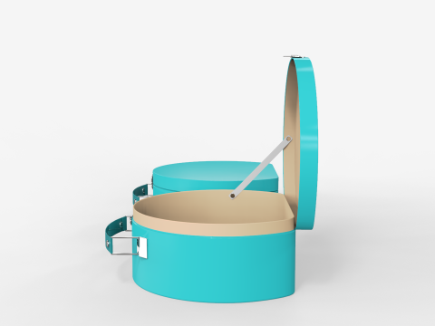 Children Round Cardboard Suitcase 3D 모델