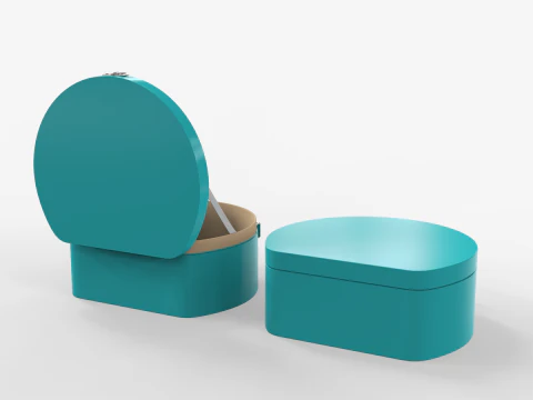 Children Round Cardboard Suitcase 3D Model