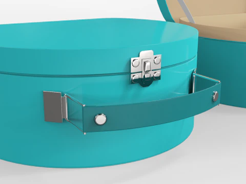 Children Round Cardboard Suitcase 3D Model