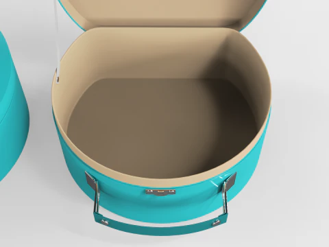 Children Round Cardboard Suitcase 3D Model