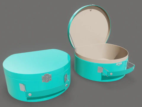 Children Round Cardboard Suitcase 3D Model