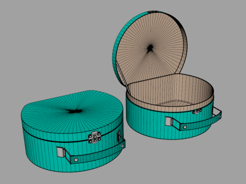 Children Round Cardboard Suitcase 3D 모델