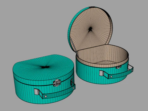 Children Round Cardboard Suitcase 3D Model