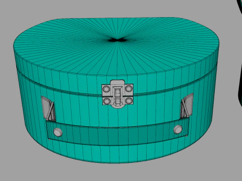 Children Round Cardboard Suitcase 3D Model