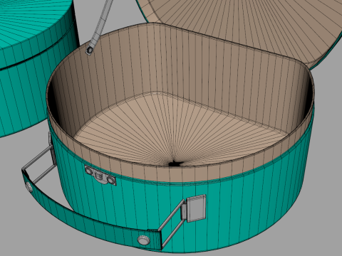 Children Round Cardboard Suitcase 3D 모델