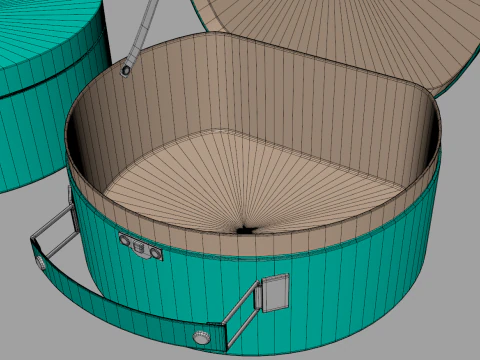 Children Round Cardboard Suitcase 3D Model