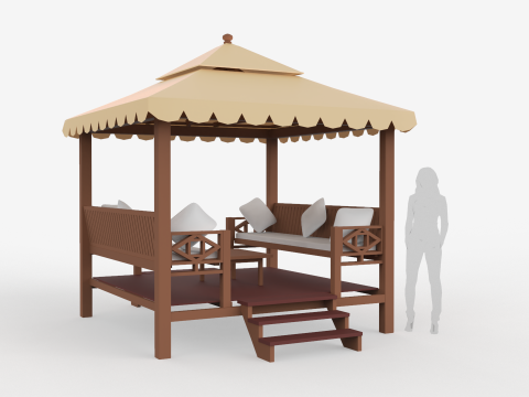 Chinese Style Gazebo 3Dモデル