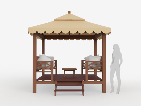 Chinese Style Gazebo 3D Model