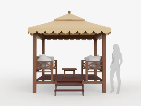 Chinese Style Gazebo 3D Model