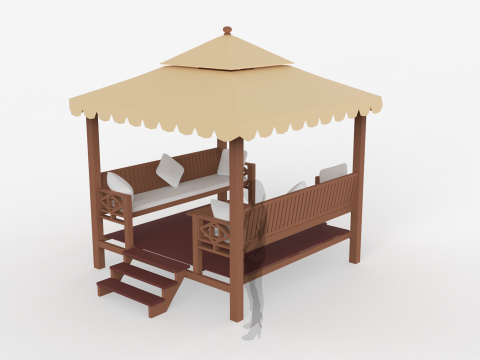 Chinese Style Gazebo 3D Model