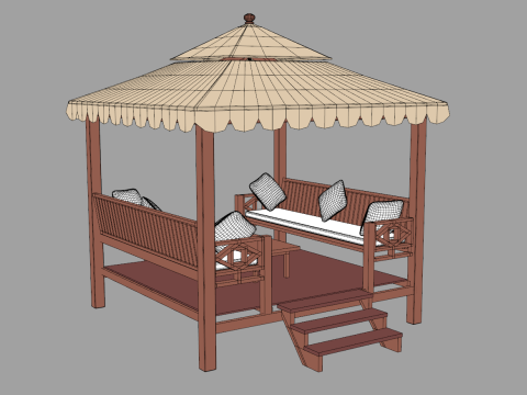 Chinese Style Gazebo 3D Model