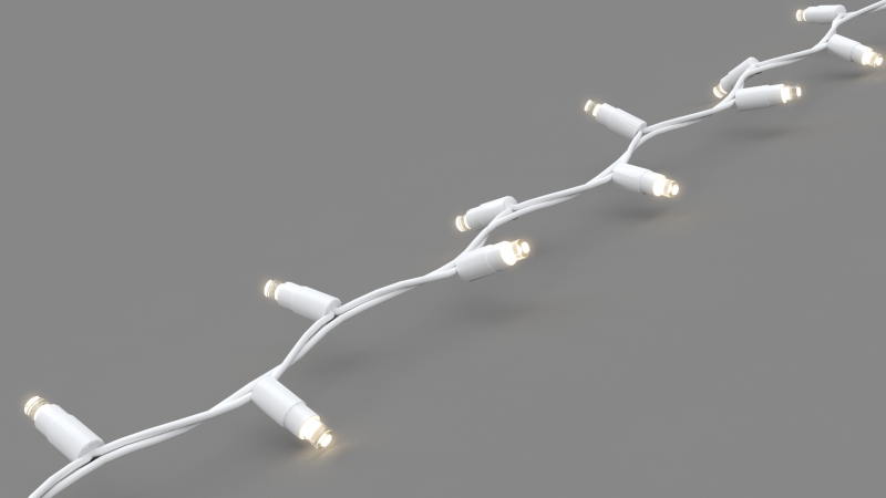 Christmas Lights String 3D Model .c4d .max .obj .3ds .fbx .stl .blend