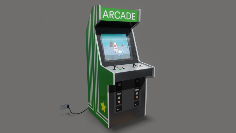 Classic Arcade Machine Cabinet Modello 3D .c4d .max .obj .3ds .fbx .stl .blend