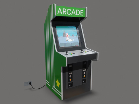 Classic Arcade Machine Cabinet 3D मॉडल