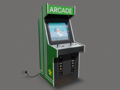 Classic Arcade Machine Cabinet 3D Model