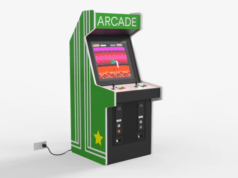 Classic Arcade Machine Cabinet 3D Model