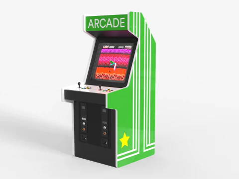 Classic Arcade Machine Cabinet 3D Model