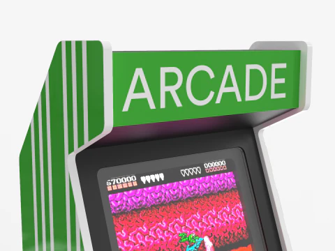 Classic Arcade Machine Cabinet 3D Model