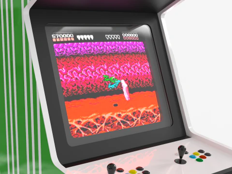 Classic Arcade Machine Cabinet 3D Model