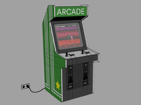 Classic Arcade Machine Cabinet 3D Model