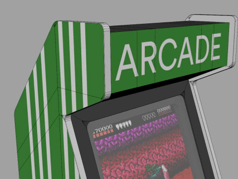 Classic Arcade Machine Cabinet 3D Model