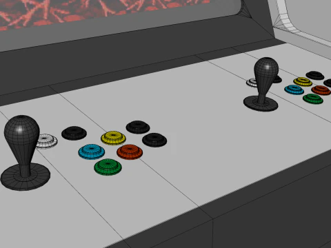 Classic Arcade Machine Cabinet 3D Model