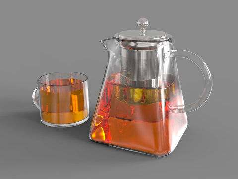 Clear Glass Teapot Modello 3D