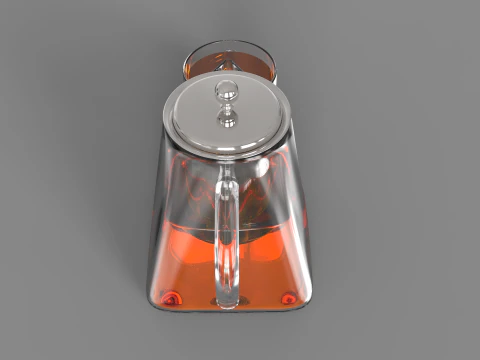 Clear Glass Teapot 3D Model