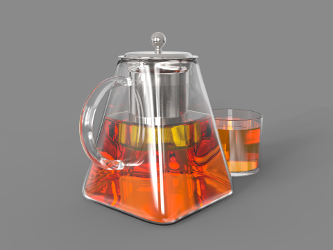 Clear Glass Teapot Modello 3D