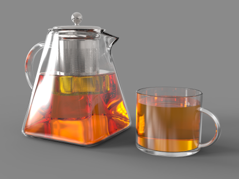 Clear Glass Teapot Modello 3D