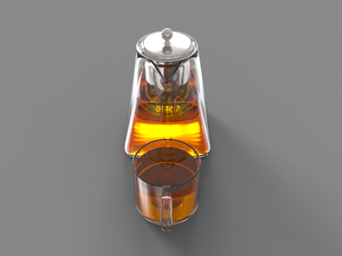 Clear Glass Teapot Modello 3D