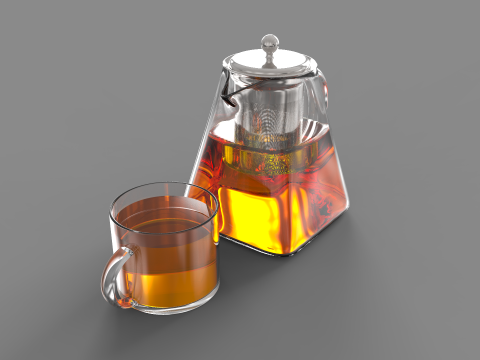 Clear Glass Teapot Modello 3D