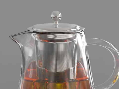 Clear Glass Teapot 3D Model