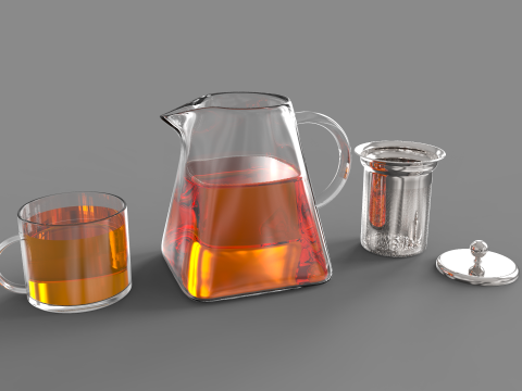 Clear Glass Teapot Modello 3D
