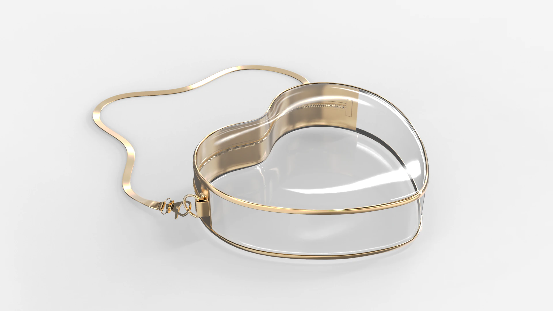 Clear Heart Shaped Bag 3D Model .c4d .max .obj .3ds .fbx .stl .blend