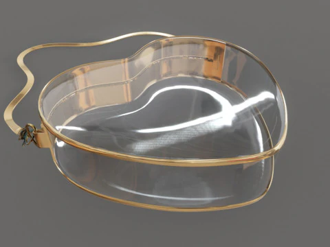 Clear Heart Shaped Bag 3D Model