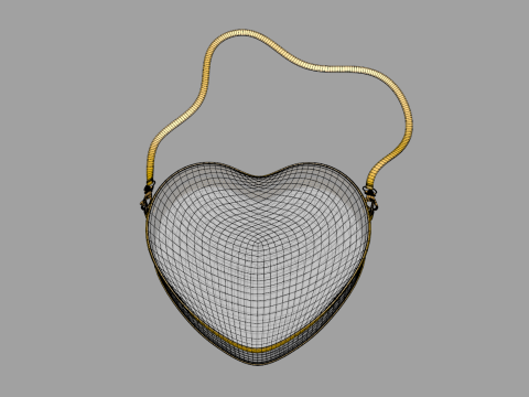 Clear Heart Shaped Bag 3D Model