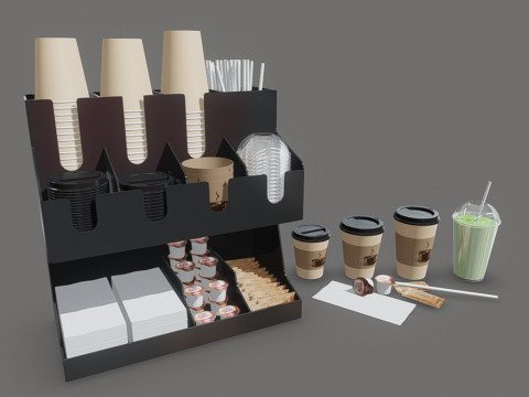 Coffee Condiment Organizer 3D मॉडल