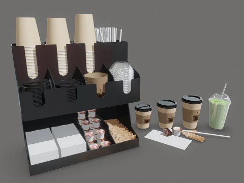 Organizador de condimentos de caf&eacute; Modelo 3D