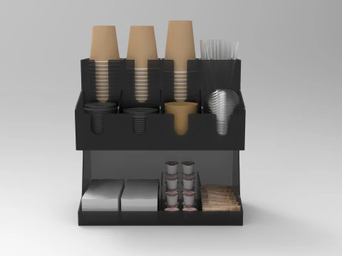 Coffee Condiment Organizer 3D Model