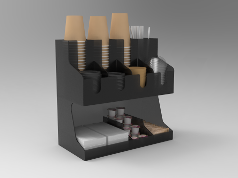 Coffee Condiment Organizer 3D Model